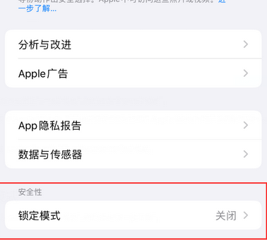 高阳苹果15服务网点分享iPhone15中的“锁定模式”有什么作用